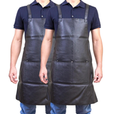 2x Pierre Cardin Professional Leather Apron Butcher Woodwork Barber Chef - Black