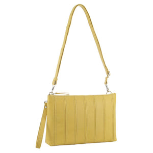 Pierre Cardin Womens Crossbody/Clutch Leather Bag in Yellow
