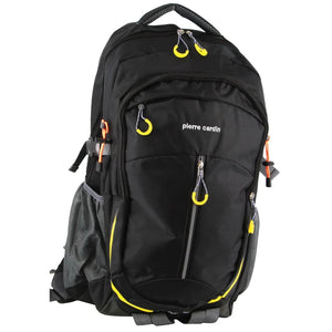 Pierre Cardin Mens Nylon Travel & Sport Large Backpack Bag in Black