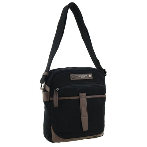 POLICE Wings Mens Canvas Crossbody Bag in Black In Australia - Darrahopens