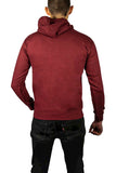 Adult Mens 100% Cotton Fleece Hoodie Jumper Pullover Sweater Warm Sweatshirt - Maroon/Burgundy - L