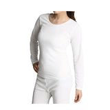 Womens Thermal Cotton Long Sleeve Spencer Tops Long Sleeve Underwear in Beige - 20-22