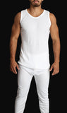 Mens THERMAL Merino Wool Blend Singlet Top Sleeveless Warm Underwear - Natural - Large