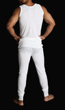 Mens THERMAL Merino Wool Blend Singlet Top Sleeveless Warm Underwear - Natural - Large
