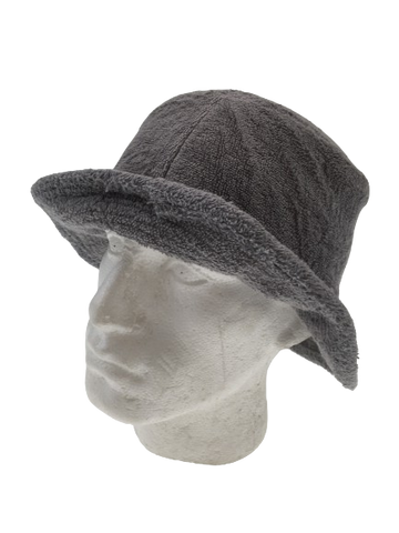 Stingy Brim Terry Towelling Bucket Hat Daggy Fishing Camping Lad Cap 100% COTTON - Grey - S/M