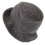 Stingy Brim Terry Towelling Bucket Hat Daggy Fishing Camping Lad Cap 100% COTTON - Grey - S/M