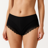 Womens Lace Boyshort Boyleg Full Briefs Underwear Undies in Black - 10