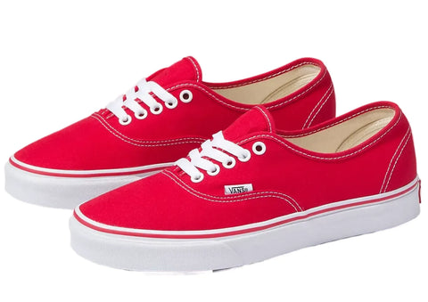 Vans Mens Authentic Canvas Shoes Classic Skateboard Sneakers Casual - Red In Australia - Darrahopens