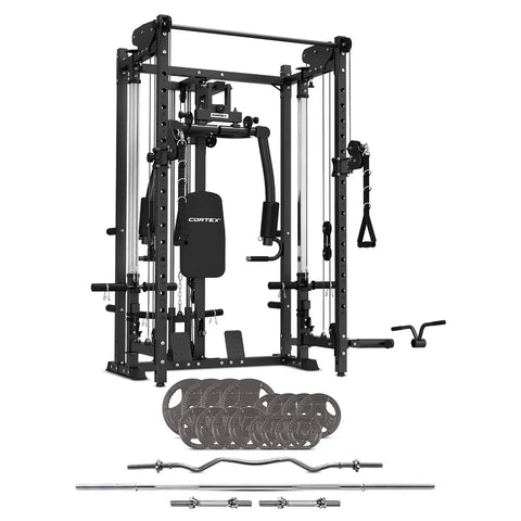 CORTEX PR5 Folding Power Rack with 90kg Standard Tri-Grip Weight & Bar Set In Australia - Darrahopens