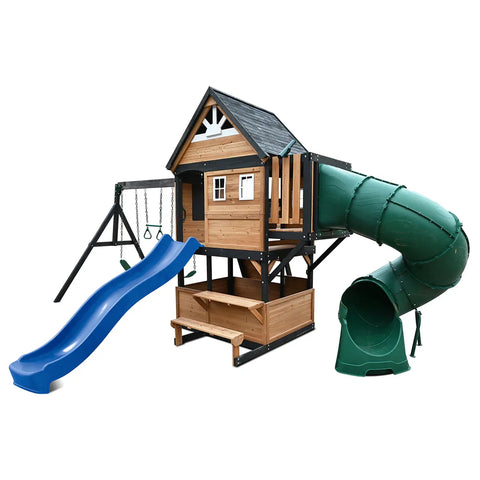 Lifespan Kids Claremont Swing Set & Play Centre with 2.2m Slide (Blue) In Australia - Darrahopens