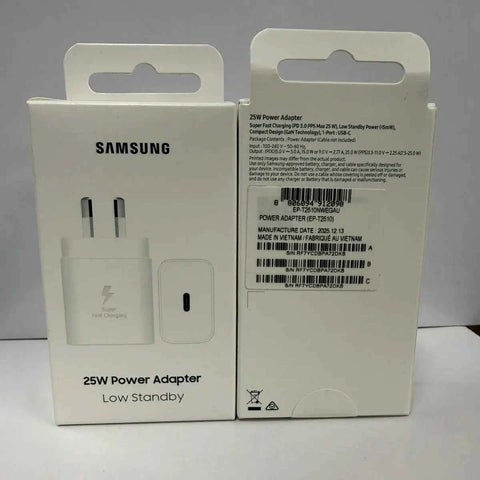 Samsung AC Charger 25W USB-C (2024 GAN Model) - White (No Cable) In Australia - Darrahopens