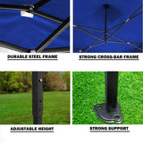 3x3m Pop Up Gazebo Outdoor Tent Folding Marquee Party Camping Market Canopy - blue