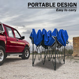 3x3m Pop Up Gazebo Outdoor Tent Folding Marquee Party Camping Market Canopy w/ Side Wall - blue