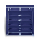 2 Doors with Cover Portable Storage Shoe Rack Cabinet Wardrobe - navy