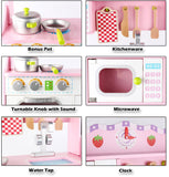 Kids Wooden Kitchen Pretend Play Set Toy Toddlers Children Cooking Food Cookware