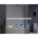 3 Fold Chrome Folding Bath Shower Screen Door Panel 1300mm x 1400mm | darrahopens.com.au Premium AU Stock