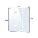 3 Fold Chrome Folding Bath Shower Screen Door Panel 1300mm x 1400mm | darrahopens.com.au Premium AU Stock
