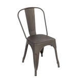 4x Kitchen Dining Chairs Stackable Vintage Metal Chair Backrest Side Chair