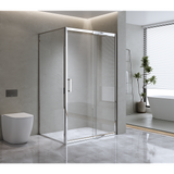150mm Adjustable () Single Door Corner Sliding Glass Shower - Style 1