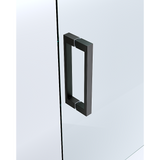 150mm Adjustable () Single Door Corner Sliding Glass Shower Screen in Black5 - P