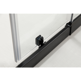 150mm Adjustable () Single Door Corner Sliding Glass Shower Screen in Black5 - P