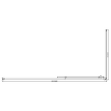 150mm Adjustable () Single Door Corner Sliding Glass Shower - Style 2
