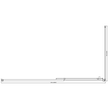 150mm Adjustable () Single Door Corner Sliding Glass Shower - Style 2