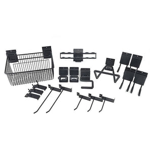 Slatwall Storage Pack of 6 Black PVC Panels - Retail Display Garage Storage + Hooks