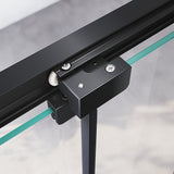 40mm Adjustable Contemporary Wall to Wall Black Sliding Shower Screen 116-120cm