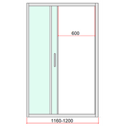 40mm Adjustable Contemporary Wall to Wall Black Sliding Shower Screen 116-120cm