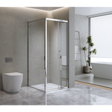 40mm Adjustable Contemporary Corner Sliding Chrome Shower Screen - Premium AU St