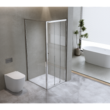 40mm Adjustable Contemporary Corner Sliding Chrome Shower Screen - Premium AU St