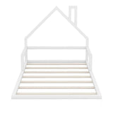 Pine Wood Floor Bed House Frame for Kids and Toddlers