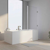 70cm Frameless Swing Bath Screen – Nickel Hardware with Stainless steel hinge for Modern Bathrooms In Australia - Darrahopens