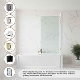 90cm Frameless Swing Bath Screen – Nickel Hardware with Stainless steel hinge for Modern Bathrooms In Australia - Darrahopens