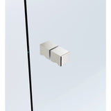 100cm Wall-to-Wall Frameless Shower Screen – Nickel U-Brackets with SS Hinges & Square Knob Handle
