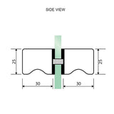 100cm Wall-to-Wall Frameless Shower Screen – Nickel U-Brackets and Floor U-Bracket with SS Hinges & Square Knob Handle