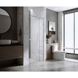 110cm Wall-to-Wall Frameless Shower Screen – Nickel U-Brackets and Floor U-Bracket with SS Hinges & Square Knob Handle In Australia - Darrahopens