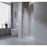 110cm Wall to Wall Frameless Shower Screen – Nickel Wall Channel , SS Hinges & Square Knob Handle In Australia - Darrahopens