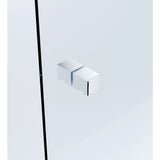 120cm Wall to Wall Frameless Shower Screen with Chrome Channel and Brass Hinges , Square Knob Handle