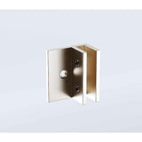 90x90cm Corner Frameless Shower Screen with Nickel F-Brackets and SS Hinges, Round Knob Handle In Australia - Darrahopens