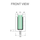 100x90cm Corner Frameless Shower Screen with Nickel U-Brackets and SS Hinges, Round Knob Handle