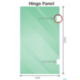 110x70cm Corner Frameless Shower Screen with Chrome U-Brackets and Floor U-Bracket and SS Hinges, Round Knob Handle