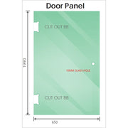 110x70cm Corner Frameless Shower Screen with Chrome Wall Channel and Floor F-Bracket and SS Hinges, Round Knob Handle