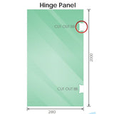 90x90cm Corner Frameless Shower Screen with Nickel F-Brackets and Brass Hinges, Square Knob Handle In Australia - Darrahopens