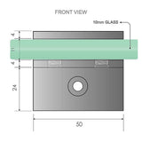 90x90cm Corner Frameless Shower Screen with Nickel F-Brackets and Brass Hinges, Square Knob Handle In Australia - Darrahopens