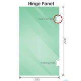 90x70cm Corner Frameless Shower Screen with Nickel F-Brackets and Brass Hinges, Round Knob Handle In Australia - Darrahopens