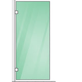 90x90cm Corner Frameless Shower Screen with Chrome Brackets and Brass Hinges, Round Knob Handle