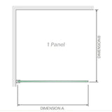 100x70cm Corner Frameless Shower Screen with Nickel U-Brackets and Brass Hinges, Round Knob Handle