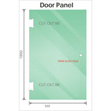 100x100cm Corner Frameless Shower Screen with Nickel U-Brackets and Floor U-Bracket and Brass Hinges, Round Knob Handle